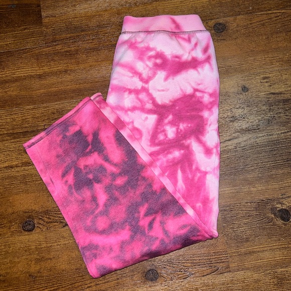 Time and Tru Purple & Pink Split Tie-Dye Wide Leg Cozy Sweatpants Size L - Picture 8 of 10